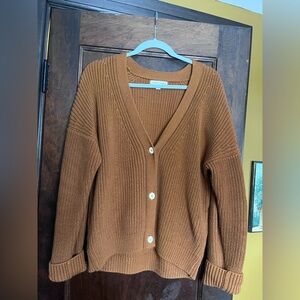 Tradlands Shelter Camel Button-Up Cardigan